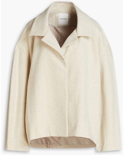 LE17SEPTEMBRE Oversized Mélange Wool-blend Brushed-felt Jacket - Natural