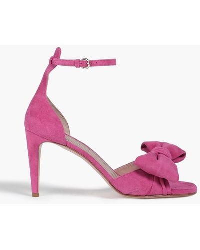 Red(V) Bow-detailed Suede Sandals - Pink