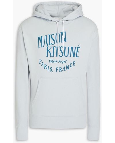 Maison Kitsuné Hoodie aus baumwollfrottee mit print - Grau