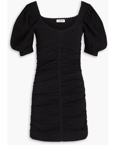 Sandro Poitou Ruched Stretch-knit Mini Dress - Black