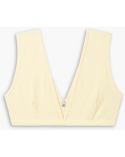 Baserange Alae Ribbed Stretch Cotton-jersey Triangle Bra - Natural