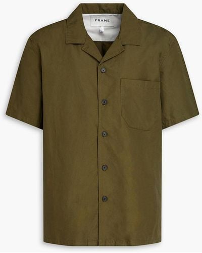 FRAME Hemd aus einer baumwoll-leinenmischung - Grün