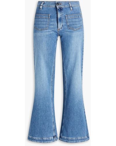 RED Valentino Faded Mid-rise Flared Jeans - Blue