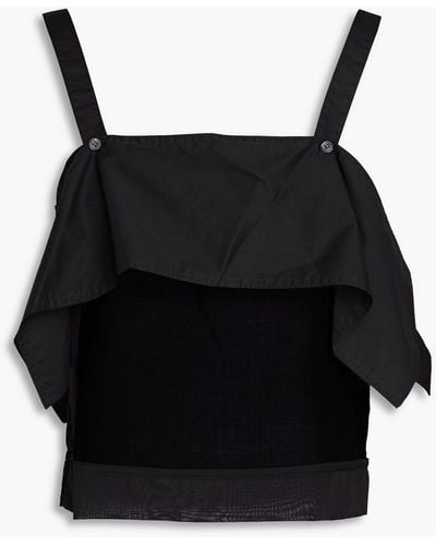 3.1 Phillip Lim Layered Voile And Poplin Top - Black