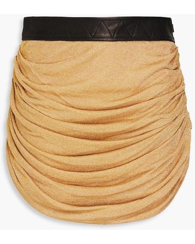 Khaite Ruched Jersey Mini Skirt - Natural