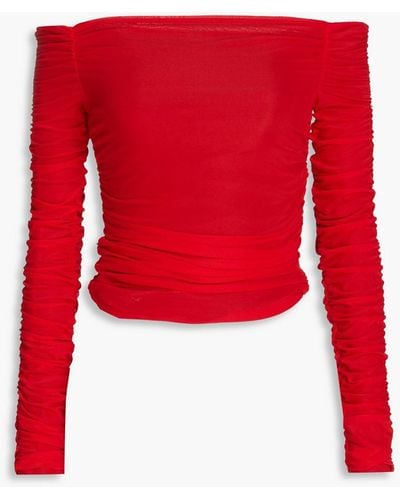 Simon Miller Nai Off-the-shoulder Ruched Jersey Top - Red