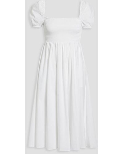Caroline Constas Mira Off-the-shoulder Cotton-blend Poplin Midi Dress - White