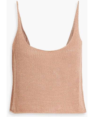 Onia Cropped Linen Tank - Natural