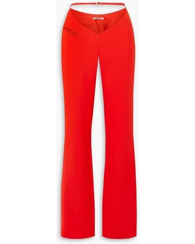 Supriya Lele Cutout Woven Straight-leg Trousers - Red