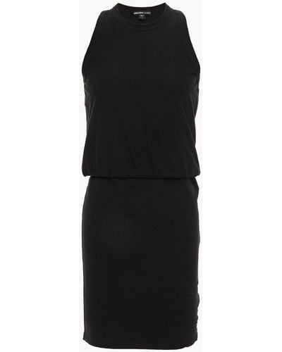 James Perse Gerafftes minikleid aus jersey aus einer baumwollmischung mit flammgarneffekt - Schwarz