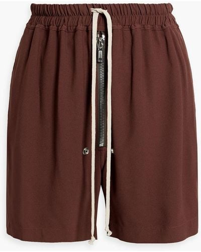 Rick Owens Bela Zip-detailed Crepe Shorts - Red