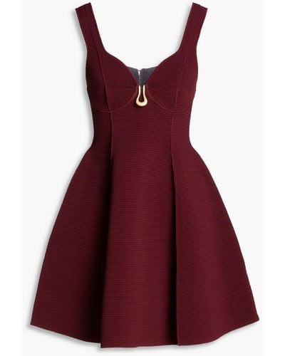 Aje. Cast Embellished Ribbed-knit Mini Dress - Red
