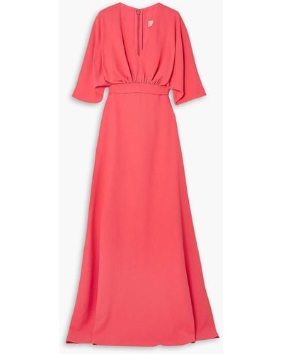 Elie Saab Ruched Cady Gown - Red