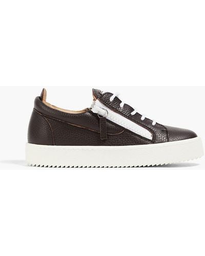 Giuseppe Zanotti May London Pebbled-leather Trainers - Brown