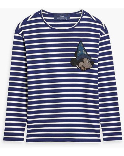 Stella McCartney Disney Embellished Striped Cotton Sweater - Blue