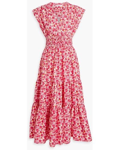 10 Crosby Derek Lam Tiered Floral-print Cotton-blend Poplin Midi Dress