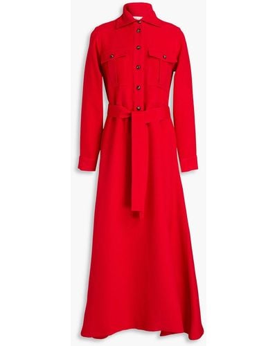 Giuliva Heritage Dora hemdkleid in maxilänge aus einer woll-seidenmischung - Rot