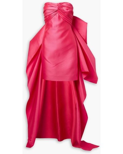 Reem Acra Convertible Strapless Mikado-piqué Mini Dress - Red