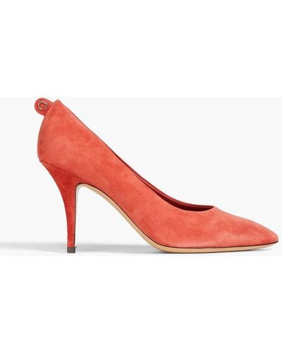 Ferragamo Suede Court Shoes - Red