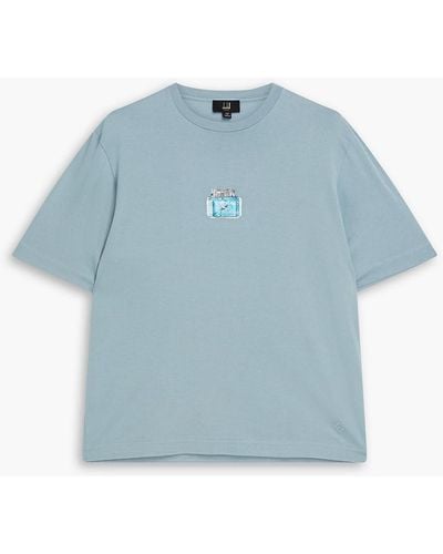 Dunhill T-shirt aus baumwoll-jersey mit print - Blau