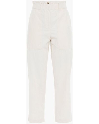Ba&sh Stone Cropped Cotton Tapered Pants - Multicolour