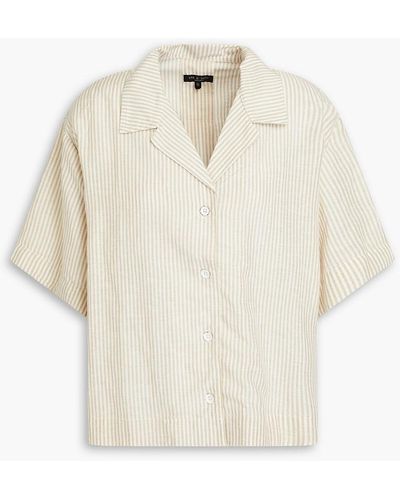 Rag & Bone Oversized Striped Modal And Linen-blend Shirt - White