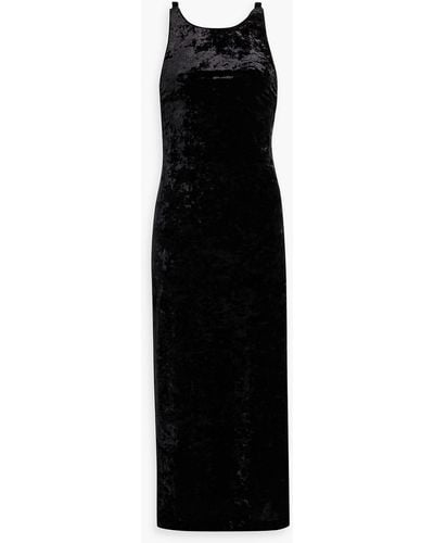 Anna Sui Maxikleid aus samt in knitteroptik - Schwarz