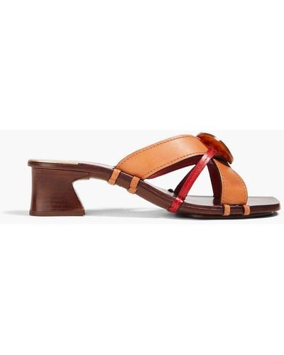Tory Burch Two-tone Leather Sandals - White