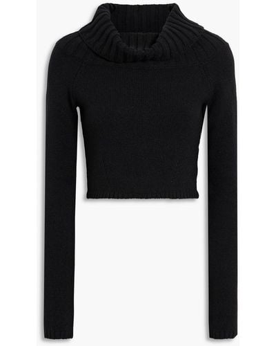 Nicholas Zora Cropped Cotton-blend Turtleneck Sweater - Black