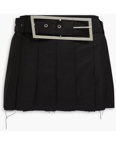 16Arlington Nimue Pleated Wool-blend Mini Skirt - Black