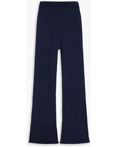 Onia Crochet-knit Cotton-blend Wide-leg Pants - Blue