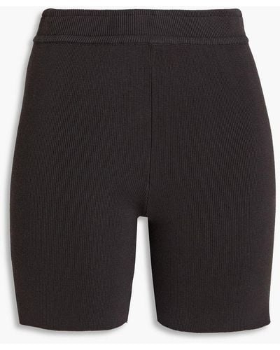 Monrow Ribbed-knit Shorts - Grey