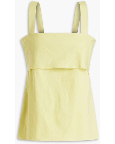Theory Slub Linen-blend Mini Dress - Yellow