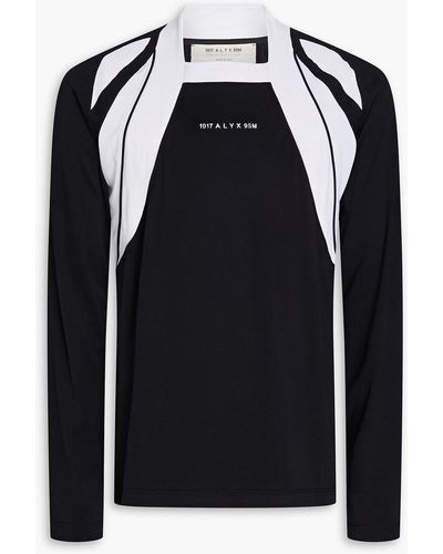 1017 ALYX 9SM Zweifarbiges t-shirt aus stretch-jersey mit piqué-einsatz - Schwarz