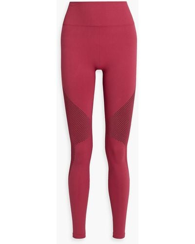 Koral Fiona Mesh-paneled Stretch-jersey leggings - Red