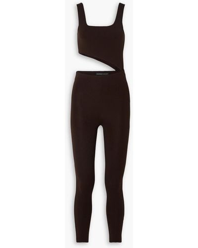 Zeynep Arcay Cutout Stretch-knit Jumpsuit - Brown