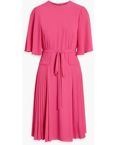 Mikael Aghal Pleated Crepe Dress - Pink