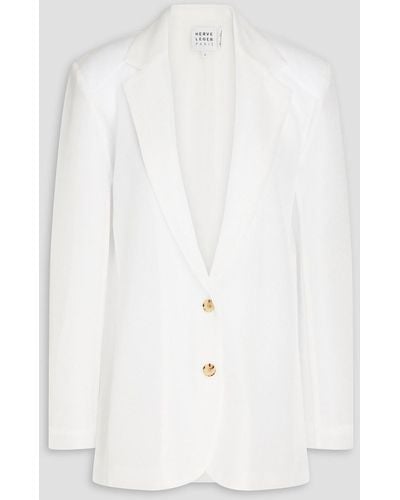 Hervé Léger Metallic Knitted Blazer - White