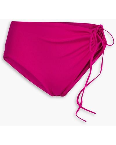 Christopher Esber Ruched Cutout High-rise Bikini Briefs - Pink