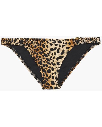 Melissa Odabash Montenegro ring-embellished leopard-print low-rise bikini briefs - Mehrfarbig