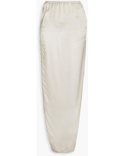 Rick Owens Wrap-effect Cupro Maxi Skirt - White