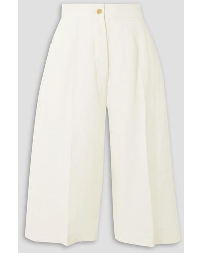 Giuliva Heritage Theresa Linen And Silk-blend Culottes - Natural
