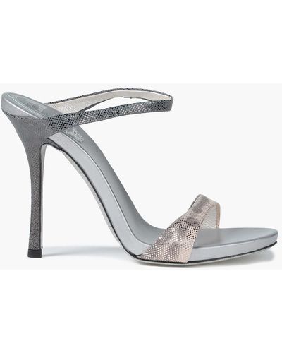 Rene Caovilla Metallic Karung Sandals - Grey