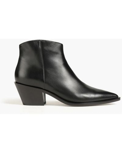 Gianvito Rossi Frankie Leather Cowboy Boots - Black