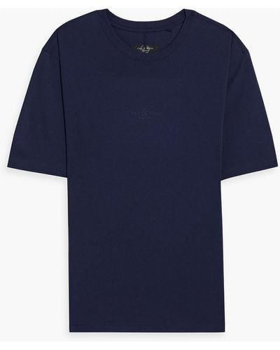 Rag & Bone Theo Logo-print Cotton-jersey T-shirt - Blue