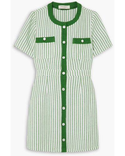 Giuliva Heritage Striped Cotton-tweed Mini Dress - Green