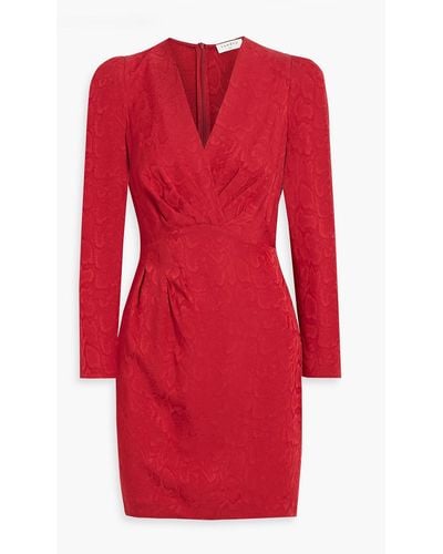 Sandro Gloria Wrap-effect Jacquard Mini Dress - Red