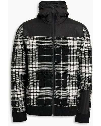 Aztech Mountain Larkspur hoodie aus jacquard-strick aus wolle mit shelleinsatz - Schwarz