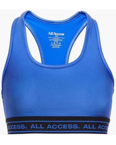 All Access Metallic Stretch Sports Bra - Blue