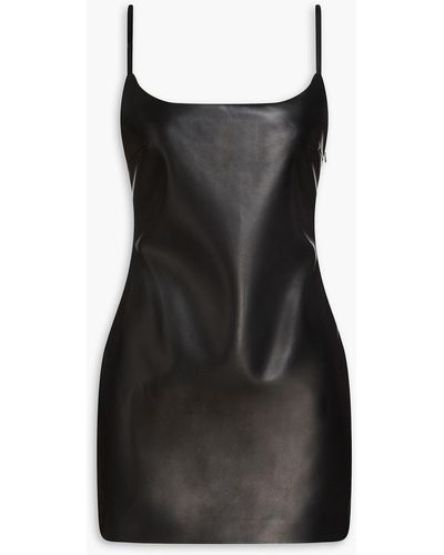 Stand Studio Sariah Faux Leather Mini Dress - Black